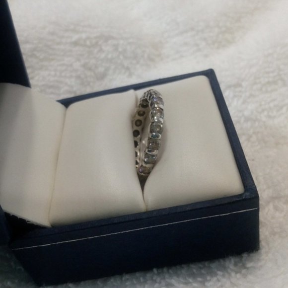 Sterling Silver CZ Eternity Band Size 6 1/4 - Picture 3 of 6